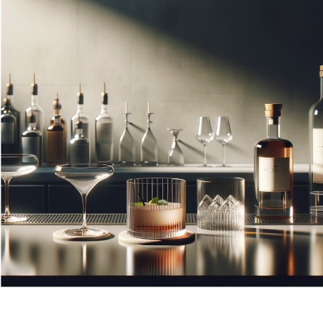 Cocktail bar with bottles